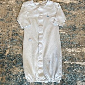Kissy Kissy Convertible Blue and White Stripped Gown with embroidered sailboats